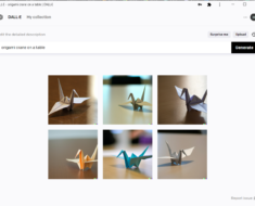 Origami images using DALL-E